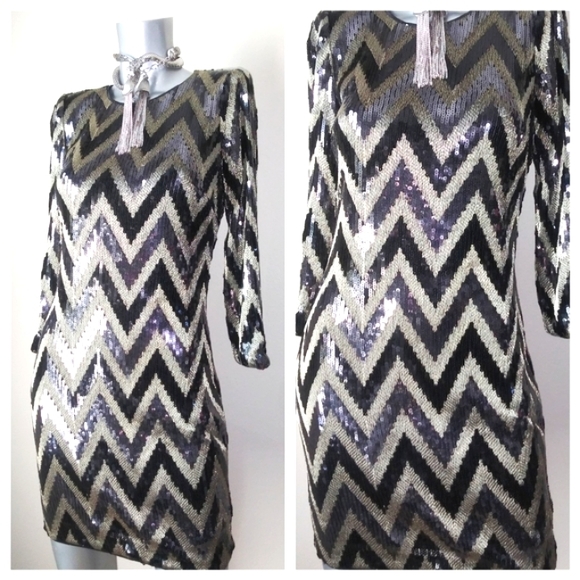 BEBE Sequin Cocktail Dress - Picture 3 of 8